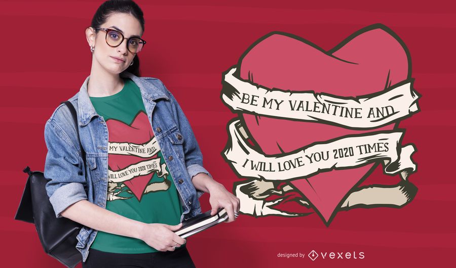 Valentine 2020 heart t-shirt design Valentine 2020 heart t-shirt design