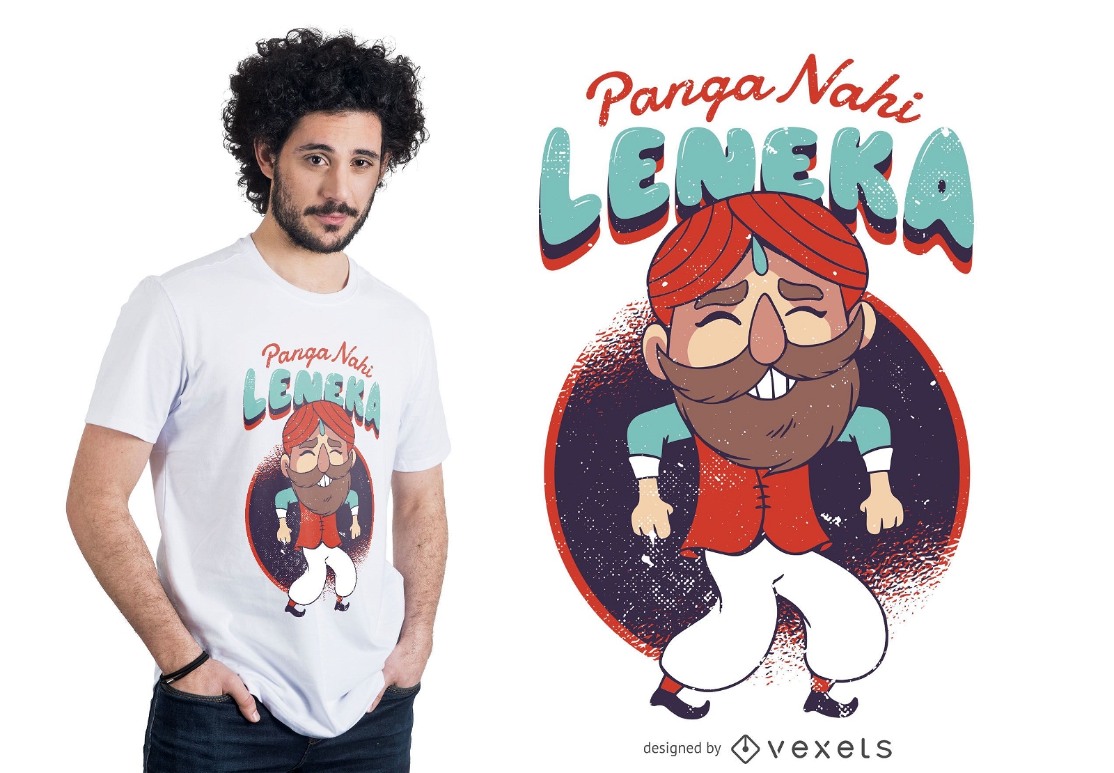 Indisches Zitat-Charakter-T-Shirt Design