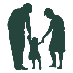 Criança adulta de mãos dadas em silhueta Desenho PNG
