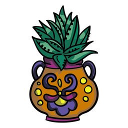 Aloe vera plant pot PNG Design