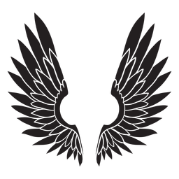 Asas de pássaro anjo recortadas em preto Transparent PNG