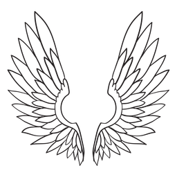 Angel bird wings outline PNG Design Transparent PNG