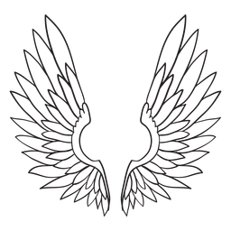 Esquema de alas de pájaro ángel Diseño PNG