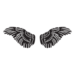 Asas de pássaro anjo abertas recortadas em preto Transparent PNG