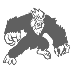 Yeti enojado posando recortada negro Diseño PNG