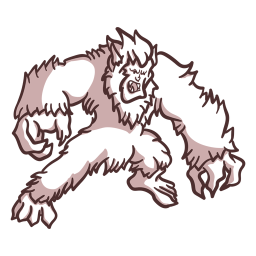 Yeti furioso a posar duotone Desenho PNG