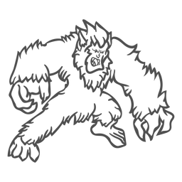 Angry Yeti posiert Umriss PNG-Design