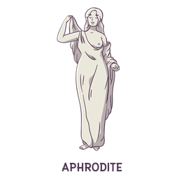 Afrodite desenhada à mão em cinza Desenho PNG