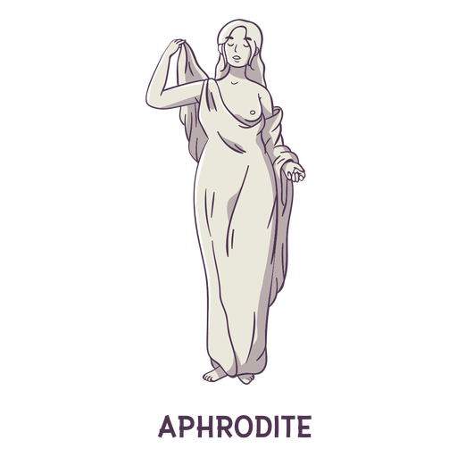 Aphrodite hand drawn gray PNG Design