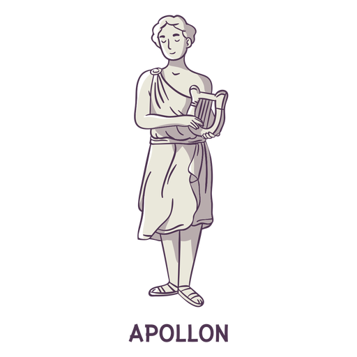 Apollon hand drawn gray PNG Design