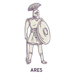 Ares gris dibujado a mano Diseño PNG