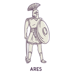 Ares hand drawn gray PNG Design