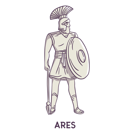Ares Hand grau gezeichnet PNG-Design