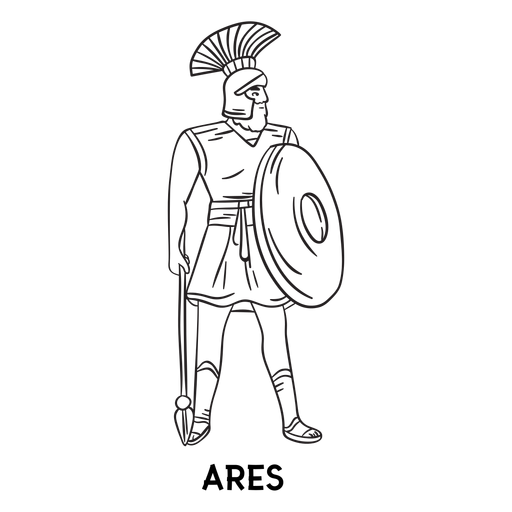 Ares hand drawn outline PNG Design