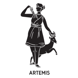 Artemis hand drawn cut out black PNG Design