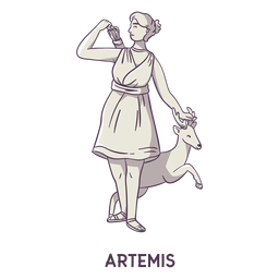 Artemis desenhado à mão cinza Desenho PNG