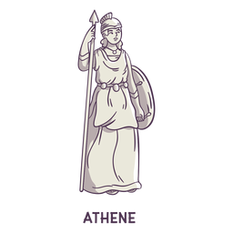 Athena hand drawn gray PNG Design
