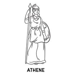 Athena Hand gezeichnete Kontur PNG-Design