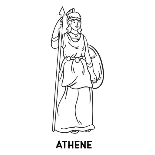 Athena hand drawn outline PNG Design