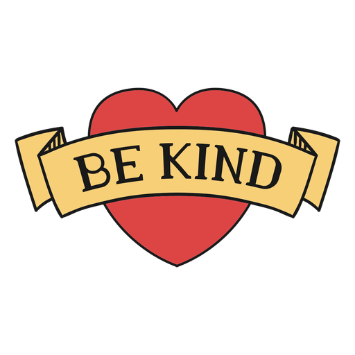 Be kind heart banner lettering PNG Design
