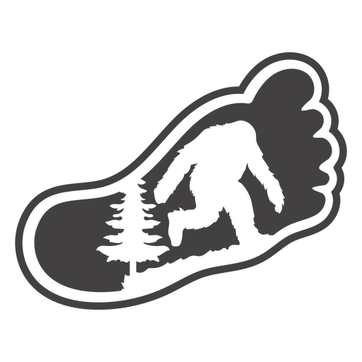 Bigfoot in foot cut out PNG Design