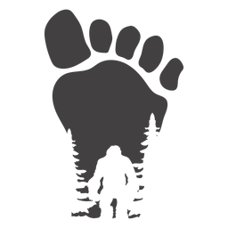 Bigfoot en la huella del pie recortada