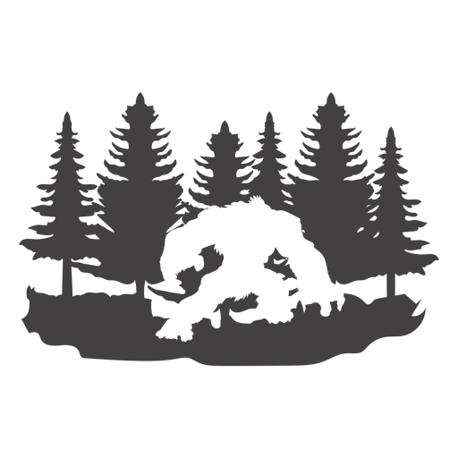 Bigfoot en bosque cortado Diseño PNG