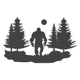 Bigfoot in woods cut out PNG Design Transparent PNG