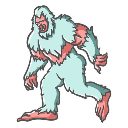 Bigfoot sasquatch growling walking - Transparent PNG & SVG vector file