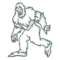 Bigfoot Sasquatch Knurren gehen Duotone PNG-Design