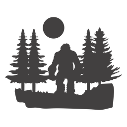 Bigfoot de pie en el bosque cortado Diseño PNG