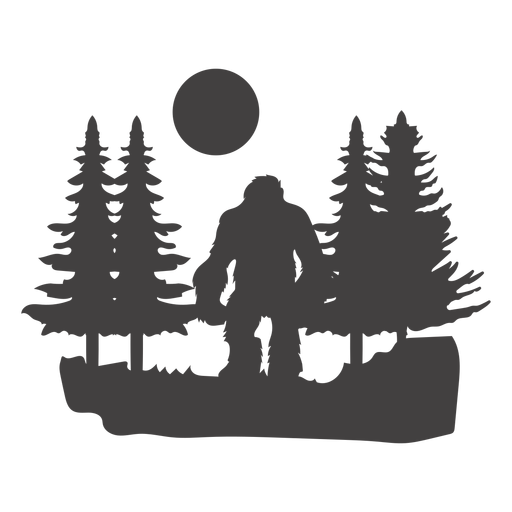 Download Bigfoot standing in forest cut out - Transparent PNG & SVG ...