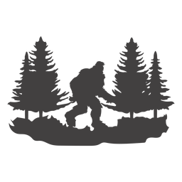 Pé-grande caminhando na floresta cortada Desenho PNG