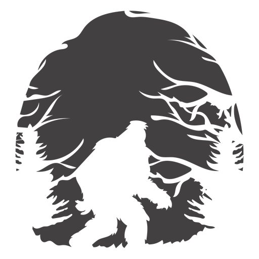 Bigfoot caminando en el bosque cortado Diseño PNG