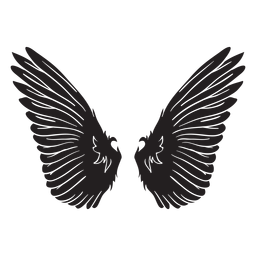 Bird angel wings cut out black Bird angel wings cut out black