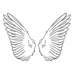 Bird angel wings outline PNG Design