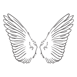 Contorno de asas de anjo pássaro Desenho PNG