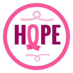 Breast cancer hope lettering icon Transparent PNG