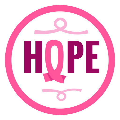 Hope for breast cancer - set of pink ribbons icons with heart and