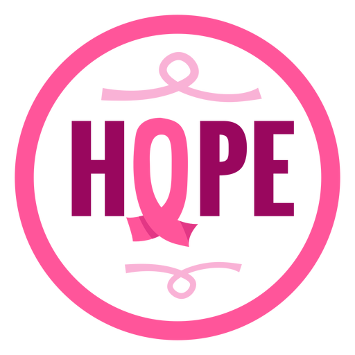 Icono de letras de esperanza de c?ncer de mama Diseño PNG