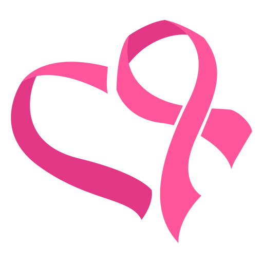 Breast cancer ribbon heart symbol