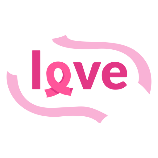 Breast cancer ribbon love lettering symbol PNG Design
