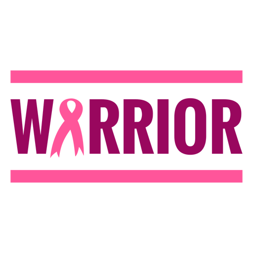 Breast cancer ribbon warrior banner PNG Design