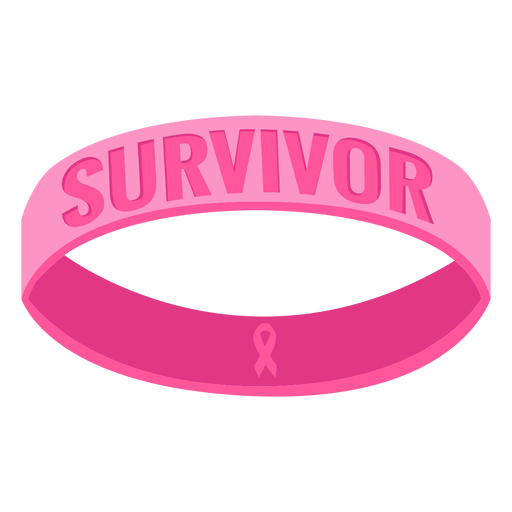 Breast cancer survivor ribbon bracelet symbol PNG Design