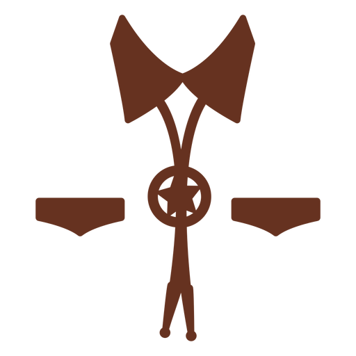 Brown bolo tie cut out icon PNG Design