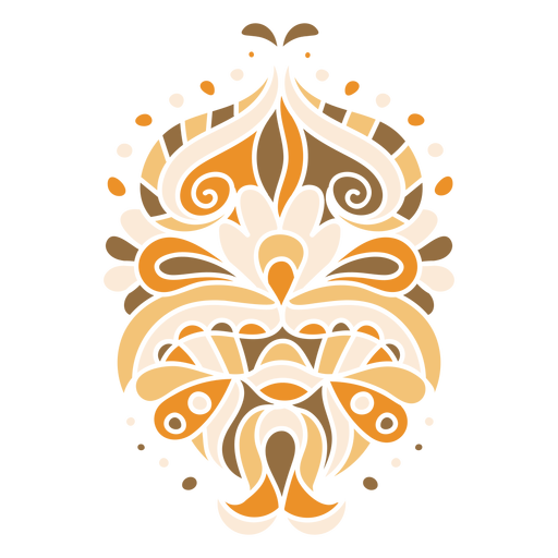 Composición orgánica simétrica floral marrón Diseño PNG