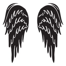 Asas de anjo clássicas cortadas em preto Desenho PNG