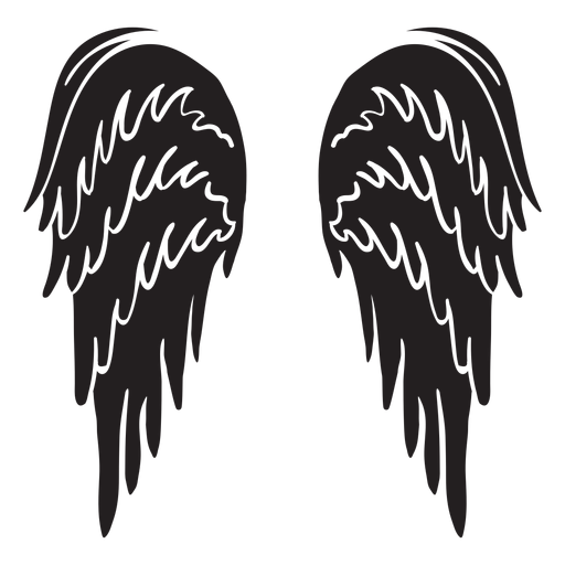 Classic angel wings cut out black