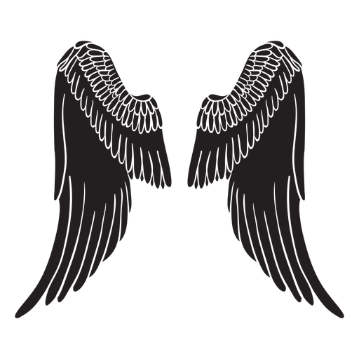 Alas de ángel elegantes clásicas cortadas en negro Diseño PNG