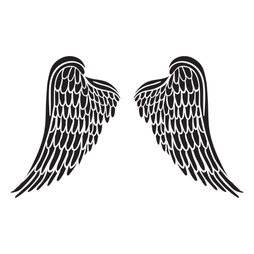 Download Classic Layered Angel Wings Cut Out Black Transparent Png Svg Vector File